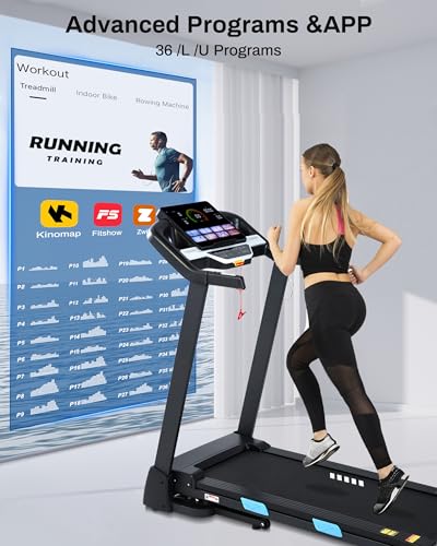 BORGUSI Auto Incline Treadmill, 3.5HP Folding Running Machine for Home