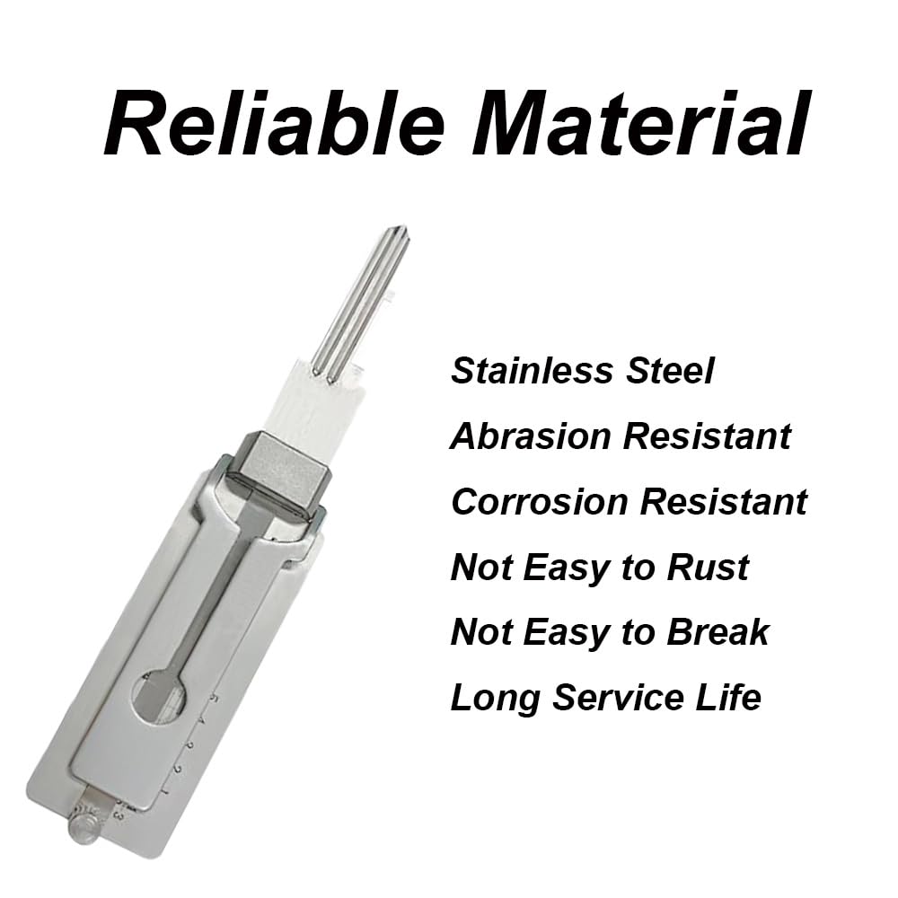 Chiave Decoder 2 in 1 in acciaio inox Strumento di cracking chiave Lettore di chiavi (SS002Pro, chiave inclusa)