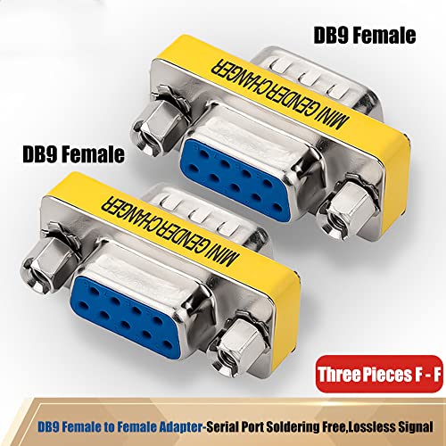Warmstor 6-Pack 9Pin Rs232 Serial Cable Db9 Male To Male / Female To Female Mini Gender Changer Adapter Coupler Connector #TOP3