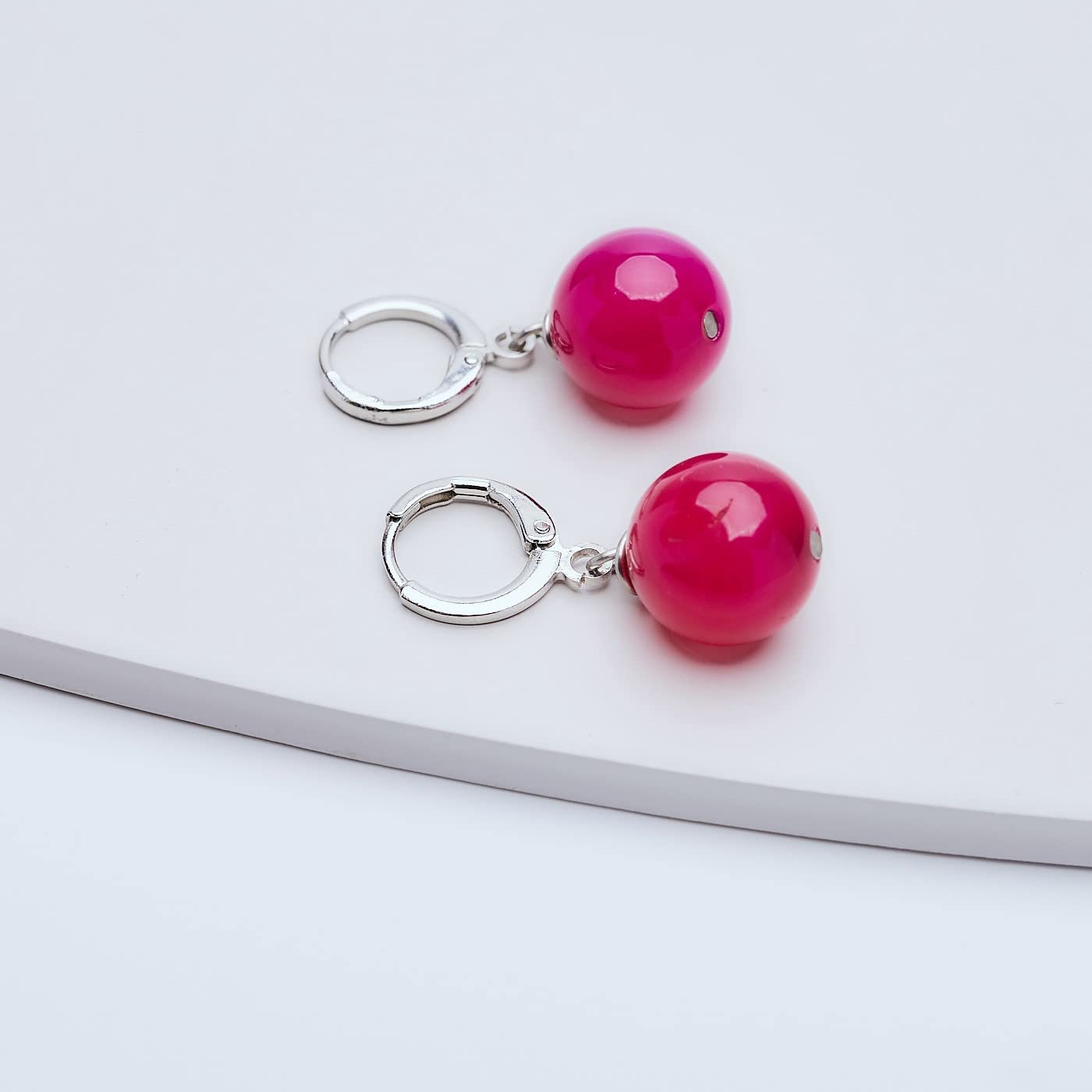 Boucles d'oreilles pendantes en pierres naturelles de 12 mm plaquées or - Boucles d'oreilles pierres de naissance