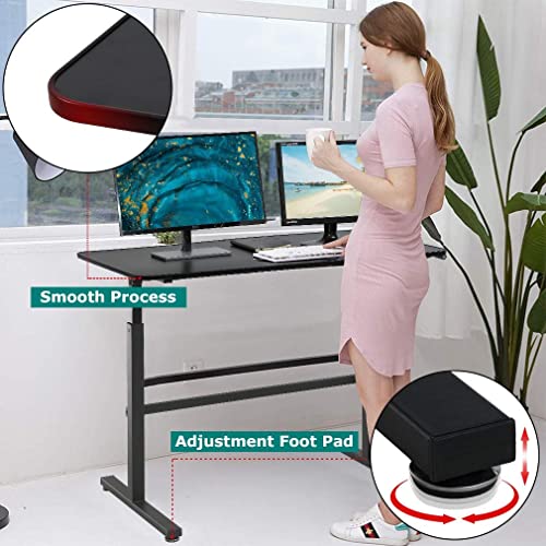 Blkmty 47" Office Desk Adjustable Standing Desk Ergonomic Computer Table Workstation Large Desktop Branch Stand Up Desk For Home Office, Low Noiseless And Smooth Lifting Easy Assembly, Black #TOP3
