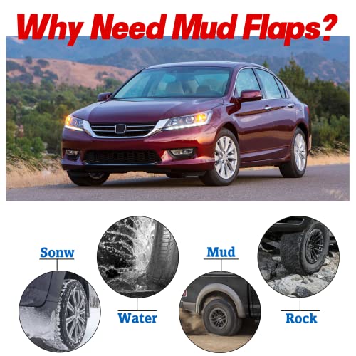 Image of BDFHYK Mud Flaps Splash Guards 4PCS Front & Rear Side Mud Guards Compatible with Honda Civic 1996-2000 Without OEM Fender Flares