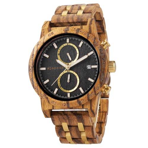 Montre en bois homme 2win affichage de la date pour le quotidien et les fetes