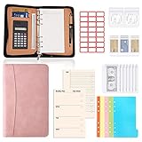 HITNEXT A6 Budget Binder PU Leather, Notebook Budget Planner Portfolio Folder, Zipper Money...