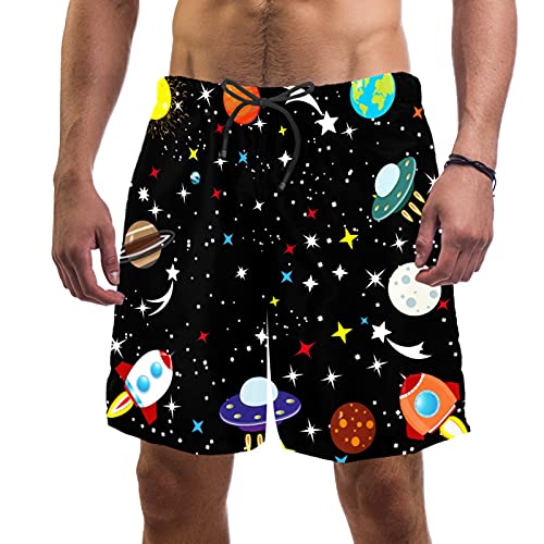 Short de bain ciel étoilé homme avec slip filet intérieur maillot univers taille L
