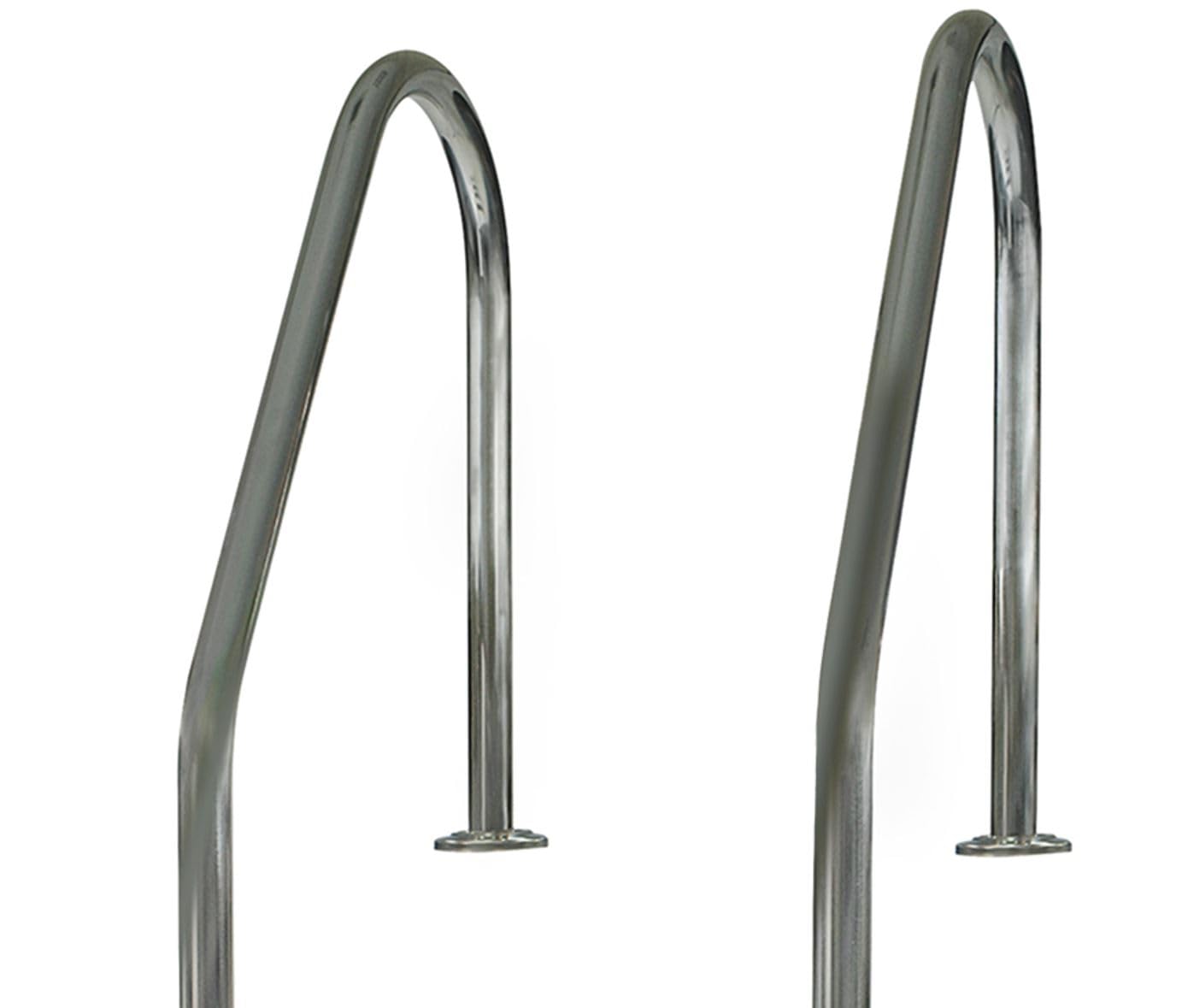Gre 40272 - Escalera de Seguridad para Piscinas Enterradas - Acero Inoxidable, Peldaños Antideslizantes y Sistema de Protección Infantil