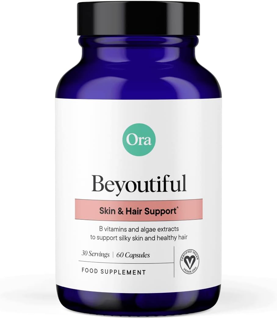 Ora Organic Hair & Skin Support, Beauty Supplement with B Vitamins Biotin and Niacin for Healthy