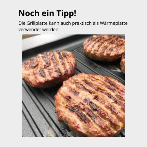 Lieblingspfanne Grillplatte BBQ 41x24 cm I mit Seitengriffen & 4-fach-Antihaftbeschichtung I aus Aluminium Guss für alle Herdarten inkl. Induktion & Gasgrill