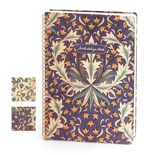 Carnet à spirales en tissu à motif fleur jaune pour le bureau et la maison