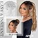 AISI BEAUTY Corn Wave Ponytail Extension, Long Ponytail Extension for Women Curly Wrap Around Ponytail 22 Inch Synthetic Clip in Ponytail Hairpiece for Daily Party Use(27H613)
