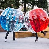 FlowerW 2PC 1.5M/5ft Durchmesser Aufblasbarer Stoßkugel Blasen Fußball sprengen Spielzeug Stoßblasenkugeln(2 * 1.5M)