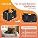 CADOCA® Transportbox Katzen bis 20kg faltbar Sonnen- und Regendach Schultergurt mit Napf Atmungsaktiv Komfortabel Wendekissen Haustier Katzenbox Tragetasche Hunde Auto Anthrazit