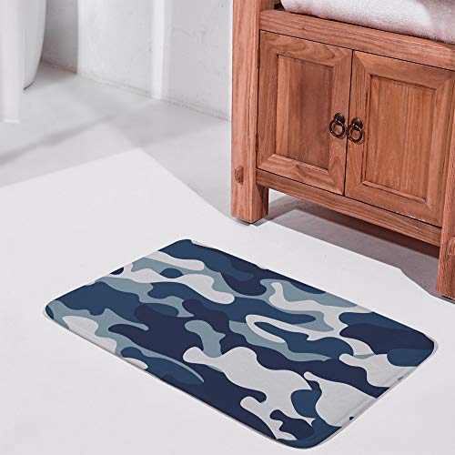 Tapis de bain antidérapant très absorbant lavable en machine bleu - 3