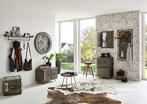 Garderobe murale anthracite HAKU en métal style industriel de dimensions 60x120 cm - 5