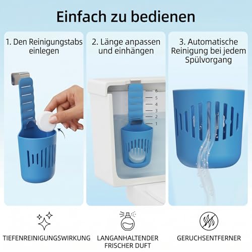 Ervoxo Lot de 2 supports de tablettes de nettoyage pour toilettes - 18,8 x 7,8 cm - À suspendre - Convient à la plupart des réservoirs de toilette standard – vue 3
