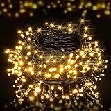 Lichterkette Außen Batterie,300 LEDs 40m/131ft outdoor lichterkette Wasserdicht mit 8 Modi und Timer, LED Lichterkette Aussen Batteriebetrieben Deko für Weihnachten, Schlafzimmer, Baum, Balkon, Party