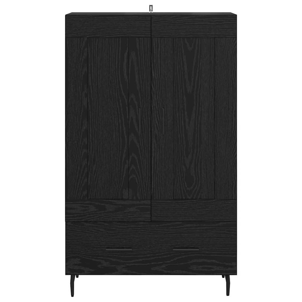 Meuble haut noir aspect chêne 69,5 x 31 x 115 cm