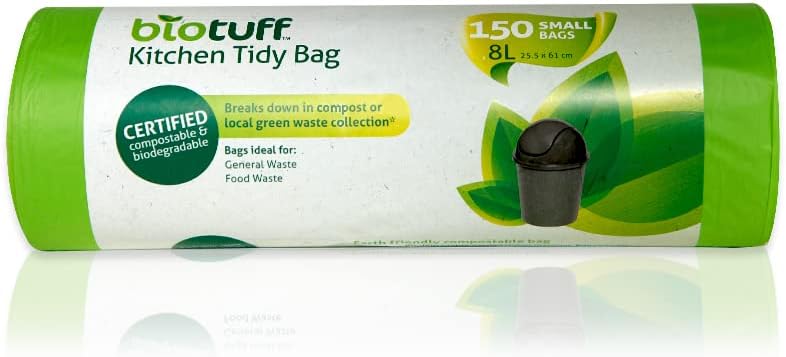 Biotuff Kitchen Tidy Bin Liner 150 Bags, Small, 8 Litre Capacity