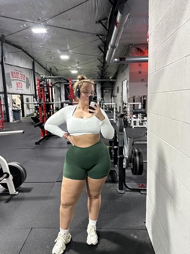 Image of AUROLA Influence Workout Shorts for Women,2.5 3.5 4.5 5.5 6.5 No Roll Up Squat Proof Scrunch Seamless Compression Gym Short