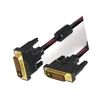 1.4M DVI Cable, 24+1 Gold-Plated Computer Monitor Connection Cable, Male to Male High-Definition Video Data Cable