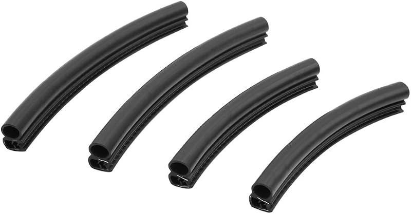 Kit com 4 Protetores de Borda de Porta em Borracha Preta uxcell