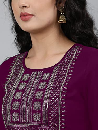 Image of Femvy Women's Rayon Solid Regular Kurti