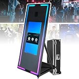 Cabina fotografica a specchio da 45''/65'' (W/Flight Case) – Supporta più lingue, macchina portatile touch screen Magic Mirror Booth, mini pc (I5-8gb+256gb)