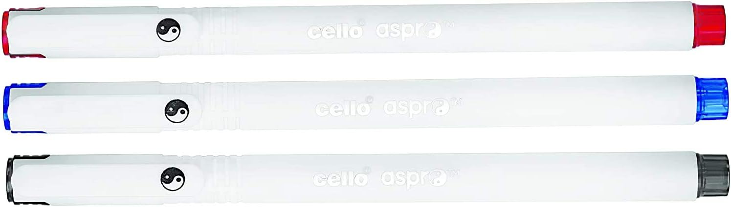 Cello Aspro Mavro Ball Pen Set (Bulk Pack of 50 Pens with Stand)