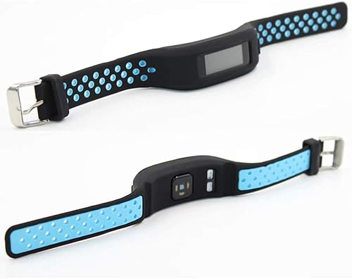 Miniatura 3 de Correa compatible con Garmin Vivosmart HR, correa de repuesto de silicona transpirable para reloj inteligente Garmin Vivosmart HR, negro y azul