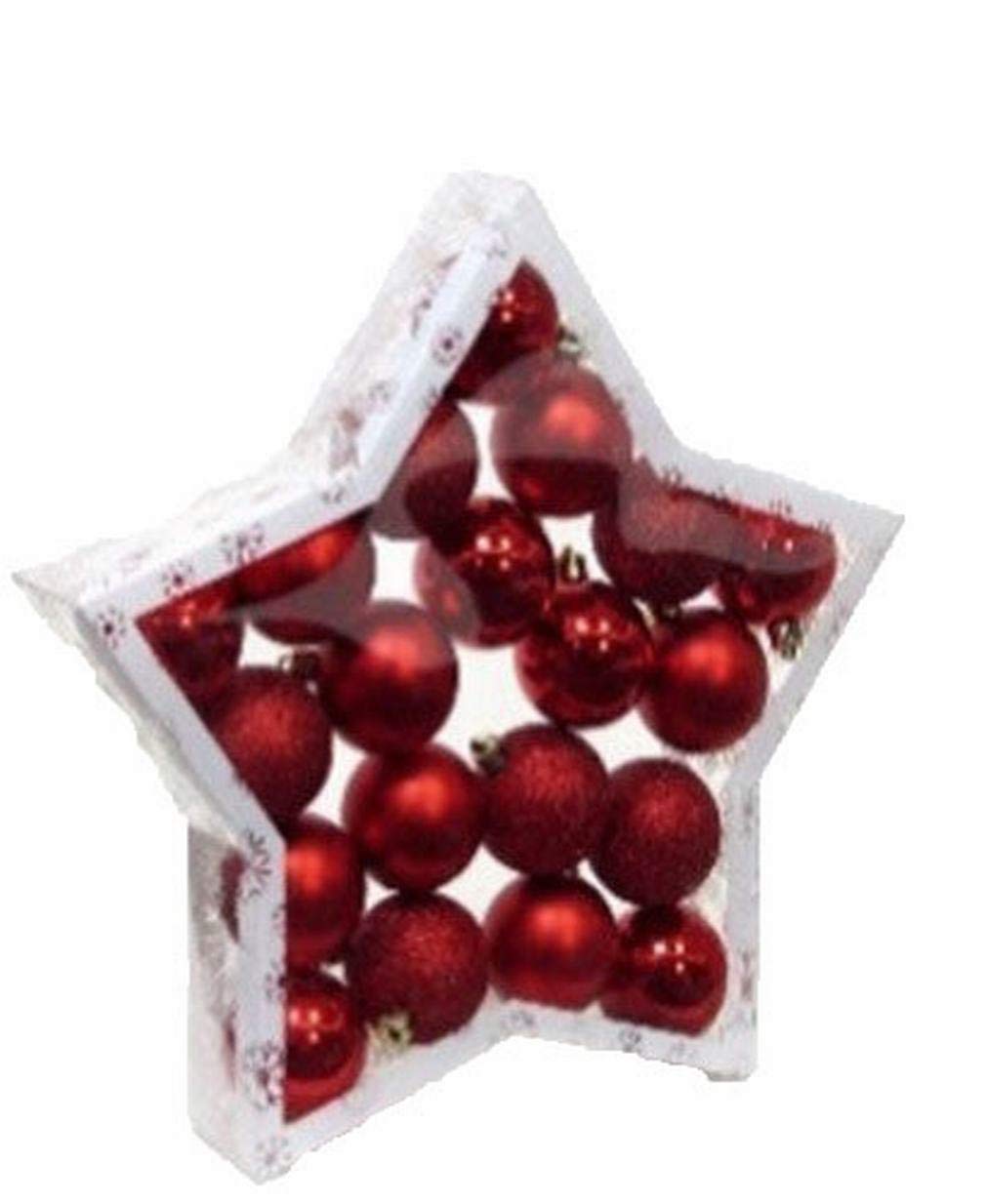 Pack 20 boules de Noël rouges 5 cm