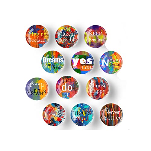 12 Stück Kühlschrankmagnete für kühlschrank, Dekorative Glascabochons Glasmagnete Bunte 3D Magnete für Magnettafel, Whiteboard, Pinnwand etc. (Rund/30mm) Cover