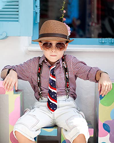 12 Pieces Toddler Ties For Boys Adjustable Boys Striped Necktie Pre Tied Little Kids Costume Tie With Elastic Neck Strap Formal Wedding Graduation School Uniforms Assorted Colors, 11L X 2.4W Inches #TOP5