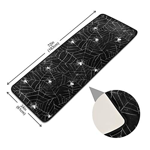 Alaza Halloween Black And White Grunge Background With Spiderwebs Runner Area Rug Non Slip Floor Mat For Hallway Entryway Living Room Bedroom Dorm Home Decor 72X24 Inches #TOP2