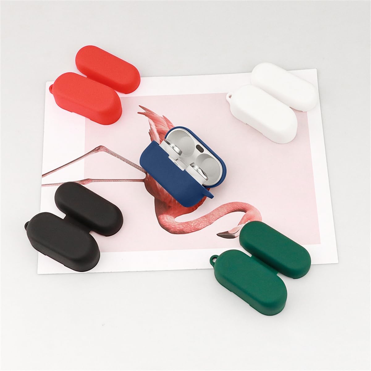 2 Pack DAYJOY Soft Silicone Protective Case Cover Compatible with Panasonic Technics EAH-AZ80 Earbuds, Protective Skin Sleeve with Key Chain (Black+Blue) - Image 5