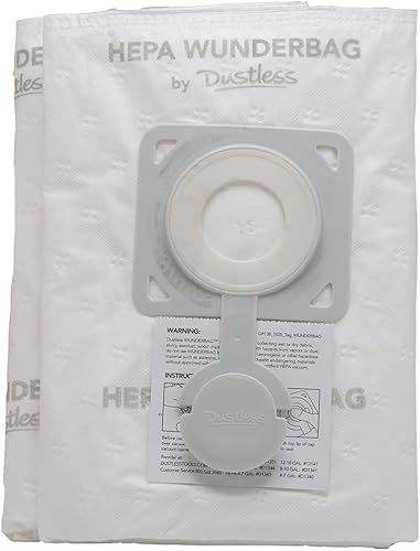 Miniatura 4 de HEPA Dustless Technologies - Bolsas de prefiltro universales de alta capacidad para aspiradoras húmedas y secas, paquete de 2, para contratistas,