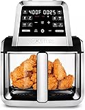 Gourmias 7 Qt Foldable Digital Air Fryer – 10 Presets, Guided Cooking, XL Capacity, Touch Controls, Nonstick Basket, Oil-Free Frying, Black