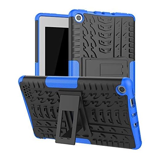 Maomi for Amazon Fire 7 case 2019 2017 Release (9th/7th Generation),Kickstand Shock-Absorption Heavy Duty Armor Defender Cover for Kindle fire 7 Inch Tablet (Blue)