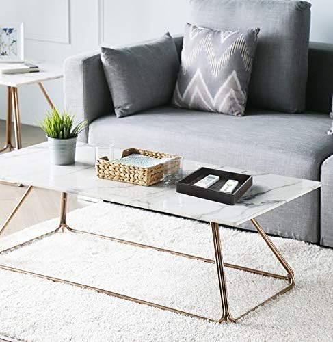 Miniatura 6 de Bandeja rectangular de piel sintética pequeña para servir de 10 x 8 pulgadas, moderna y elegante bandeja decorativa para mesa de café, joyería,