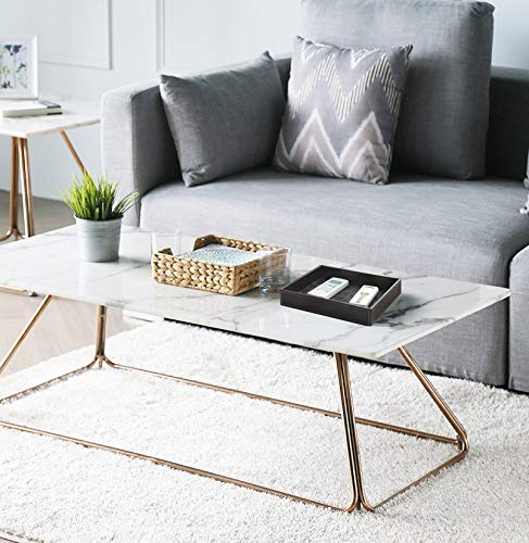 Gurfuy Rectangular Faux Leather Small Serving Tray 10" x 8" Modern Elegant Decorative Tray for Coffee Table Jewelry Perfume Organizer Living Dining Room Coffee Table Bathroom Office (Brown)