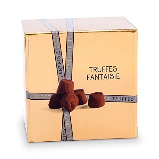 Truffes au Chocolat en Ballotin Or de 100g - saupoudrées de cacao