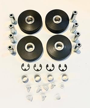 Auto Lift Parts Wheel Kit for Rotary Rolling Jack - Fits RJ9 RJ9000 SM SMO AR ARO 14 Models - 2" Hard Rubber Urethane - Replaces SB700005 SB100005 BH-7544-95 - 4 Wheels Axles Dual Pins - Set of 4