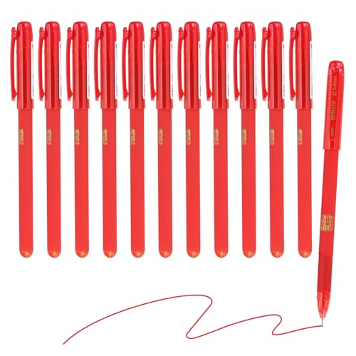Bolígrafo gel rojo punta media 0.5mm pack 12
