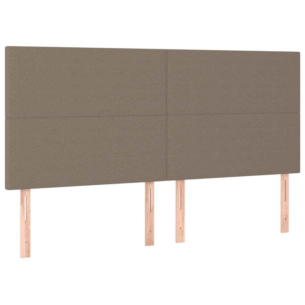 Zagłówek LED w kolorze szarobrązowym (taupe), 160 x 5 x 118/128 cm, materiał z regulacją wysokości, zagłówek łóżka z możliwością przycięcia, wyściełany do sypialni