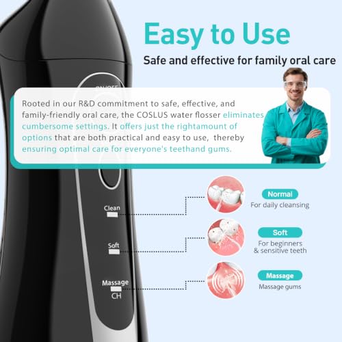 Image of Water Dental Flosser Teeth Pick: Portable Cordless Oral Irrigator 300ML Rechargeable Travel Irrigation Cleaner IPX7 Waterproof Electric Waterflosser Traveling Flossing Machine for Teeth Cleaning