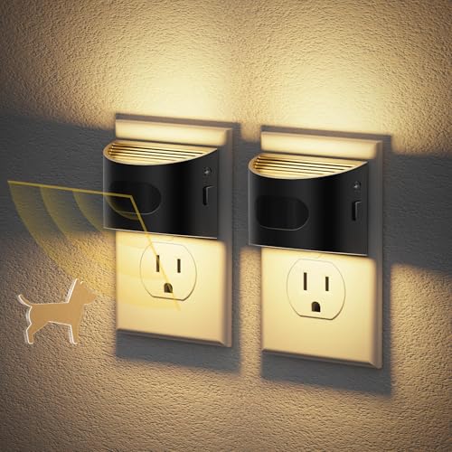 Image of JandCase Motion Sensor Night Light, Night Lights Plug into Wall, Dusk to Dawn Sensor Nightlight with Motion Activated, 30 /60 /100lm Brightness Dimmable, 3000K Warm White, for Kids Bedroom Hallway