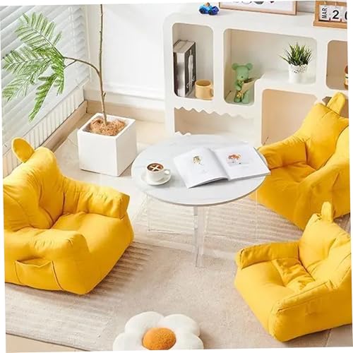 Mini sofá 1 plaza amarillo ideal para crear un rincón de lectura cómodo para niños 3