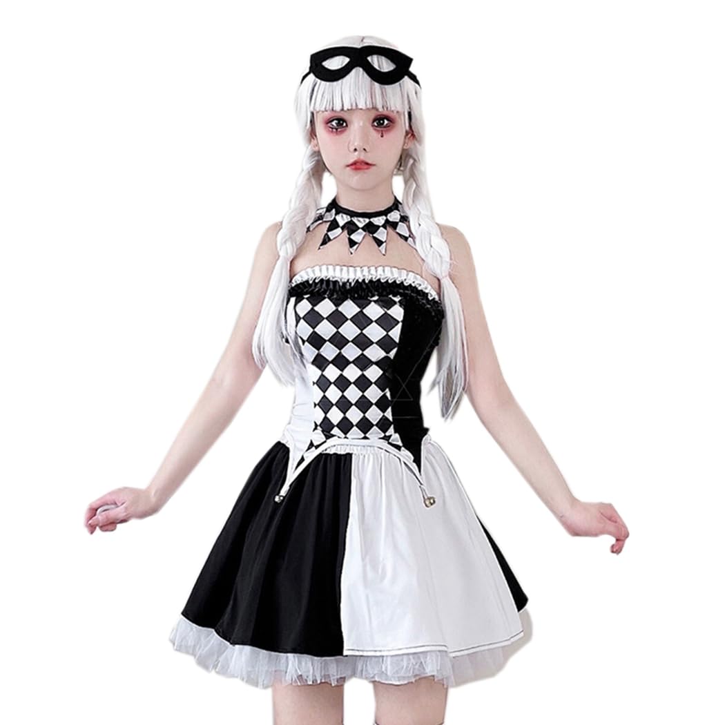 ハロウィン衣装 女性 ピエロ 衣装  ハロウィン ピエロ 道化師 女性用 魔女 スカート コスプレ衣装 サーカス 魔術師 マジシャン 学園祭 かわいい カーニバル パーティー ゴスロリ 舞踏会 イベント 演劇 仮装 クリスマス ホビー