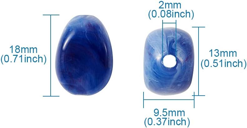 Pandahall 50pcs Oval Imitation Gemstone Acrylic Beads 18x13x9.5mm Mixed Color Loose Beads Spacers Beads for DIY Jewelry Making - Image 7