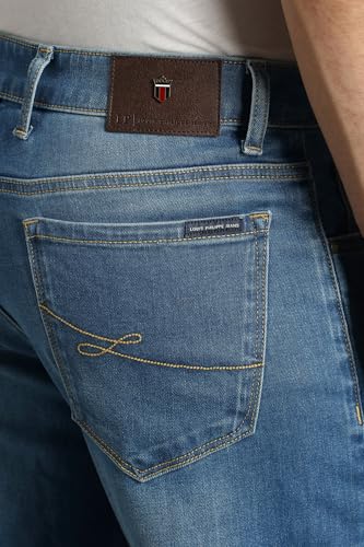 Image of Louis Philippe Men's Regular Fit Stretch Fabric for Comfort Premium Wash Aesthetic Authentic Twill and Durable Jeans