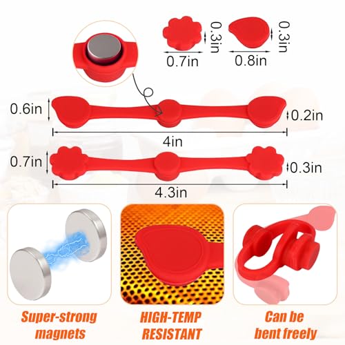 Image of Air Fryer Magnets Silicone Buckle for Parchment Paper Liners, High-Temp Resistant Air Fryer Accessories, Lock Paper from Heating Element or Covering Food, Prevent Burning & Uneven Cooking